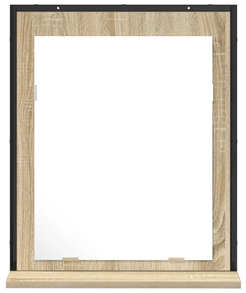 Fürdőszobai Tükör Polccal Sonoma Tölgy 50x12x60 cm Szerelt Fa