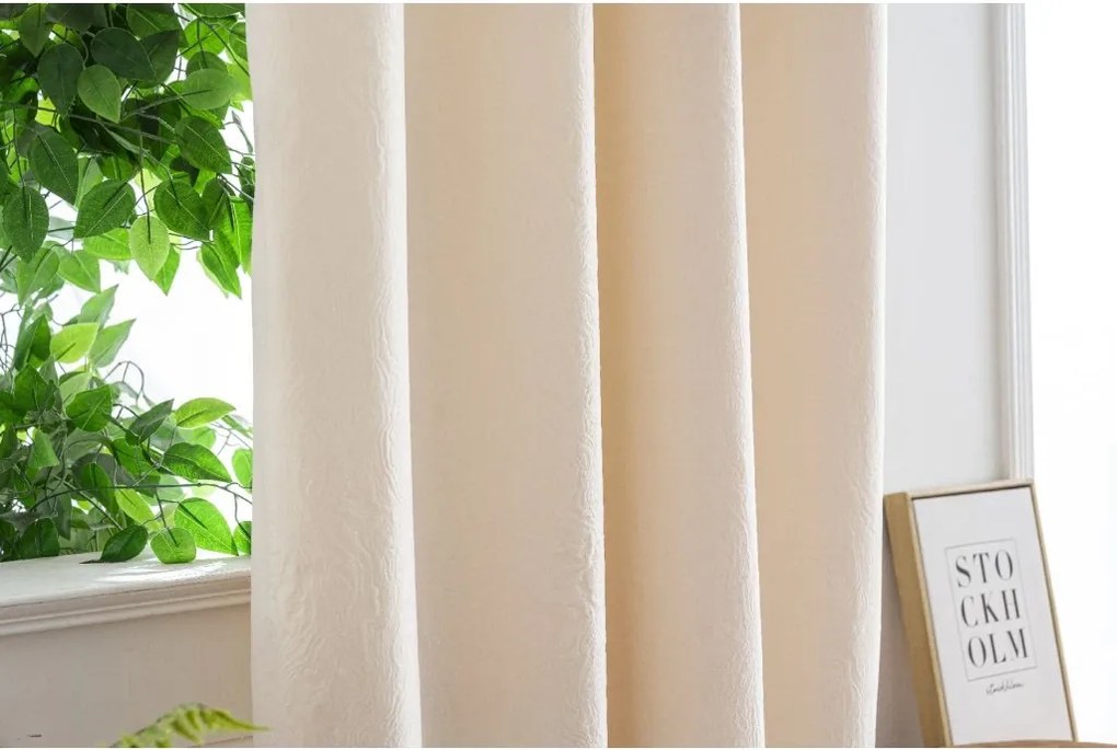 Sötétítő függöny DUNES VELVET 140x250 cm, krémszínű Felfüggesztés: Fém gyűrűk