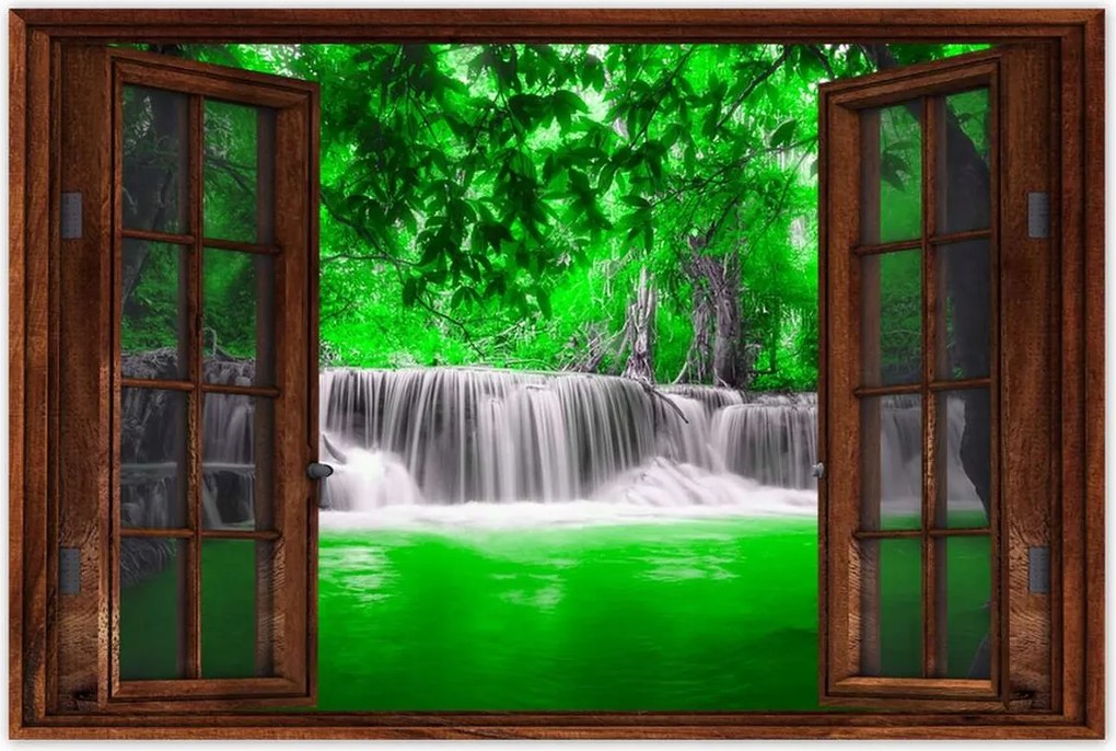Poszterek 60x40 Zöld vízesés Kaszkád