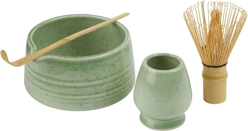 Matcha készítő 4 darabos szett zöld