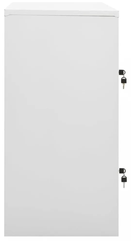 2 db világosszürke-piros acél zárható szekrény 90x45x92,5 cm