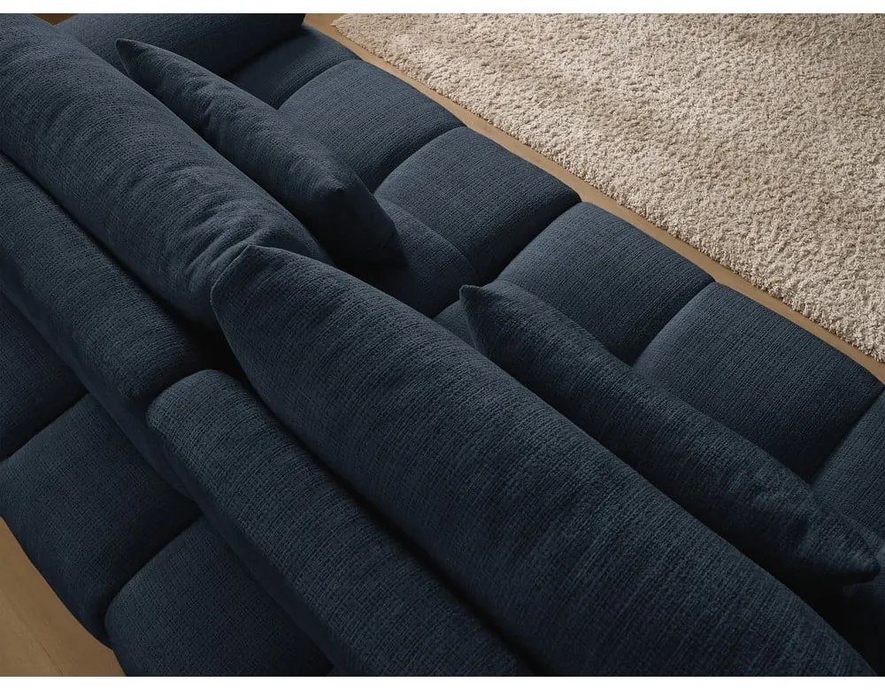 Sötétkék zsenília kanapé 264 cm Ivane – Bobochic Paris