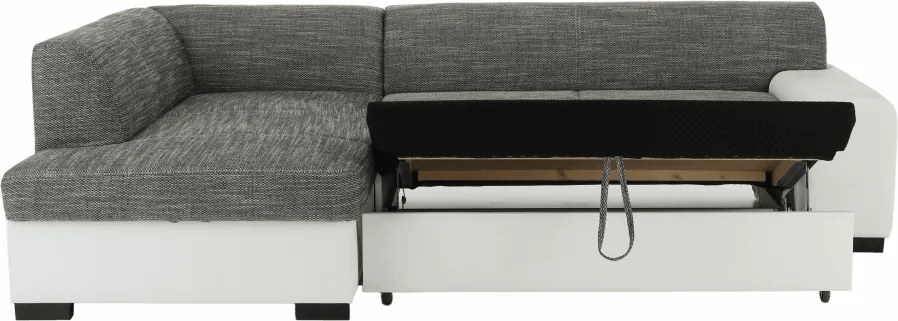 Ülőgarnitúra, fehér/szürke melír, balos, MINERVA