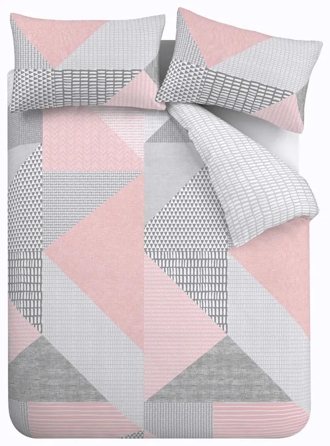 Rózsaszín egyszemélyes ágyneműhuzat 135x200 cm Larsson Geo – Catherine Lansfield