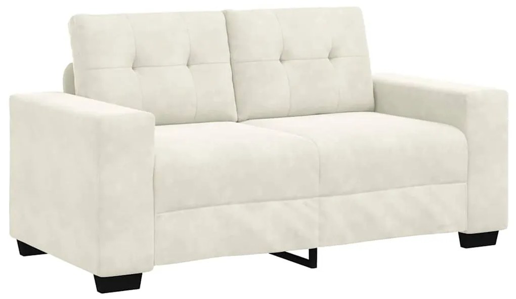 vidaXL | Kétszemélyes kanapé | párnával Krém Bársony