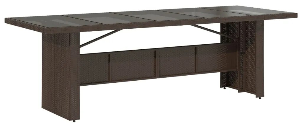 11 részes barna polyrattan kerti bisztrógarnitúra párnákkal