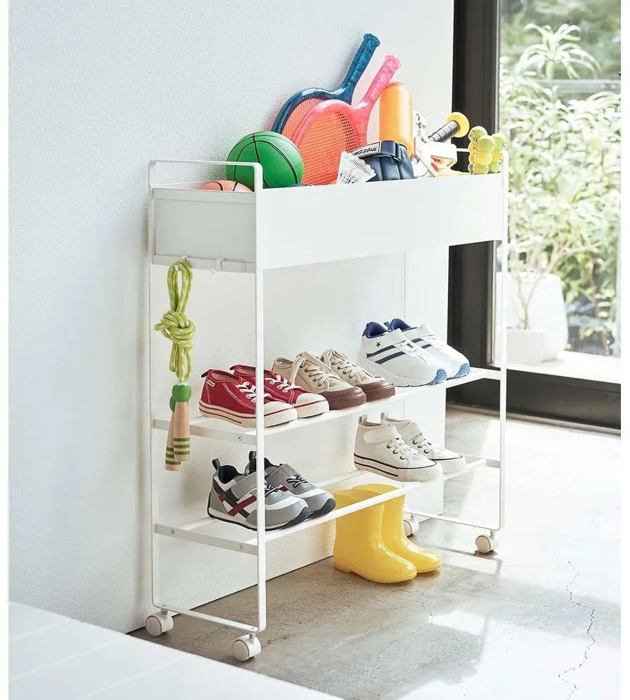 Fehér fém gyerek cipőtartó 74,5x74,5x22 cm Tower – YAMAZAKI