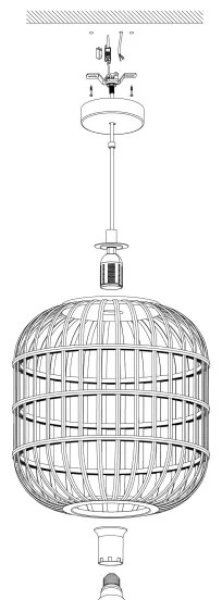 Eglo 43216 - Csillár zsinóron BORDESLEY 1xE27/28W/230V