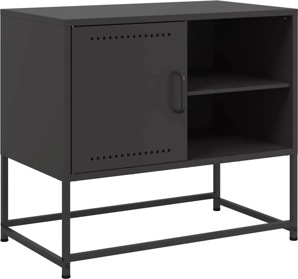 vidaXL fekete acél TV-szekrény 68 x 39 x 60,5 cm