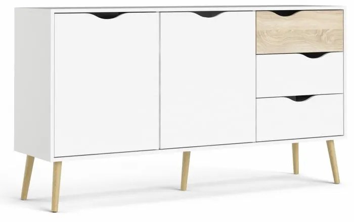 Fehér komód OSLO 75381 3 fiókkal