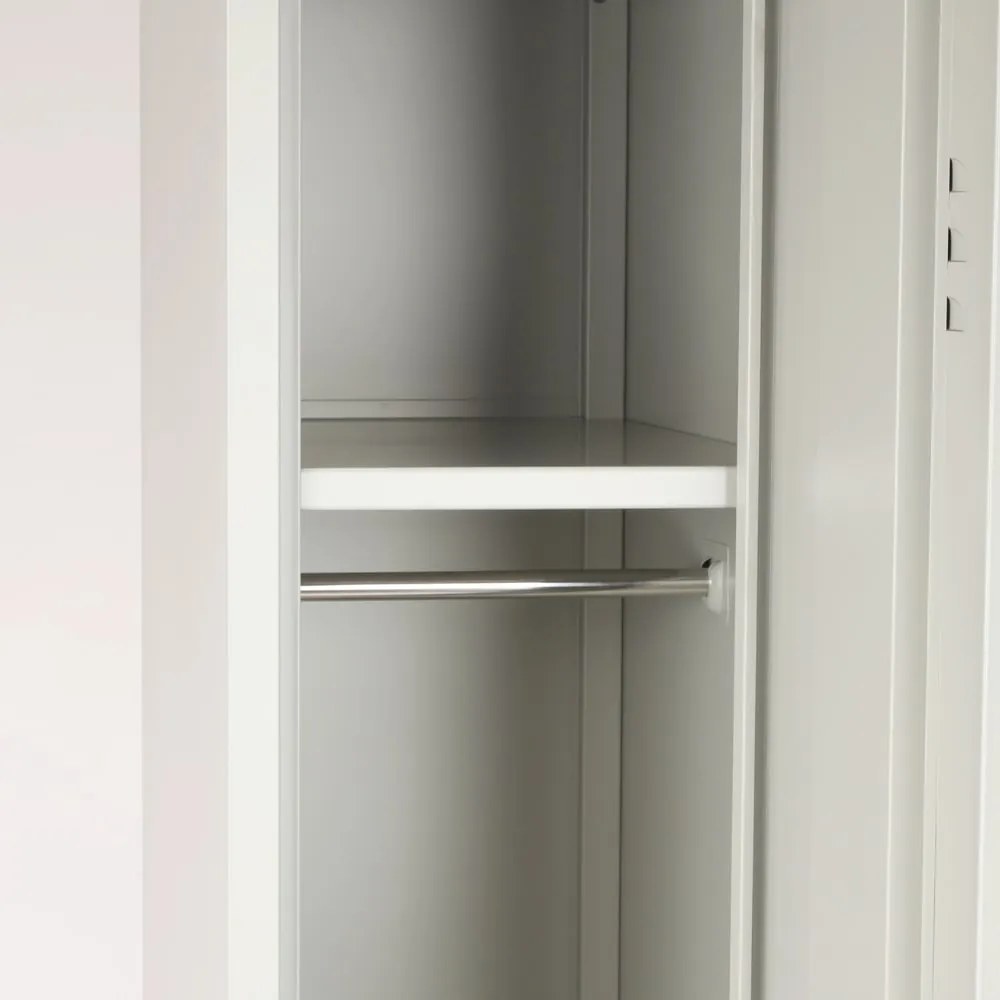 Fém szekrény paddal, 60 x 85 x 185 cm, hengerzár, szürke - RAL 7035