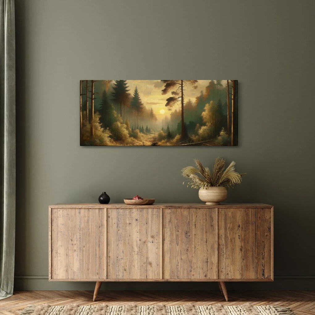 Kép - Napfény az erdőben (120x50 cm)