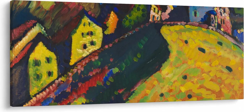 Kép - Vasily Kandinsky, Houses at Murnau, reprodukciók (120x50 cm)