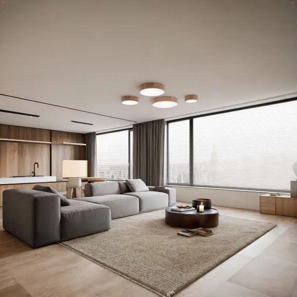 Fürdőszobai mennyezeti lámpa CLEO 2xE27/24W/230V IP54 á. 27,5 cm tölgy