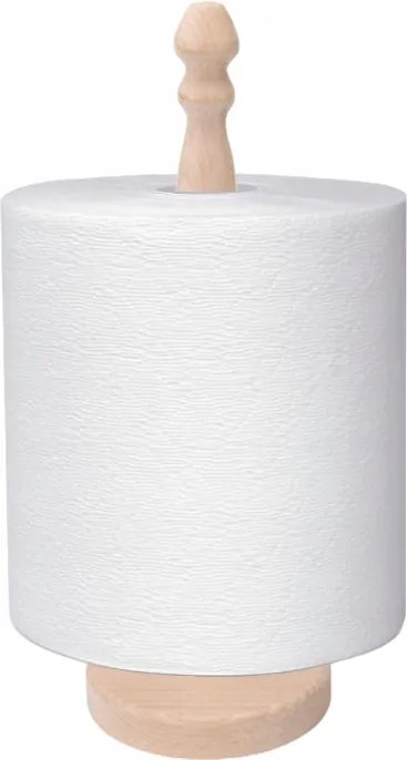 Papírtörölköző tartó állvány 30 cm natúr fa