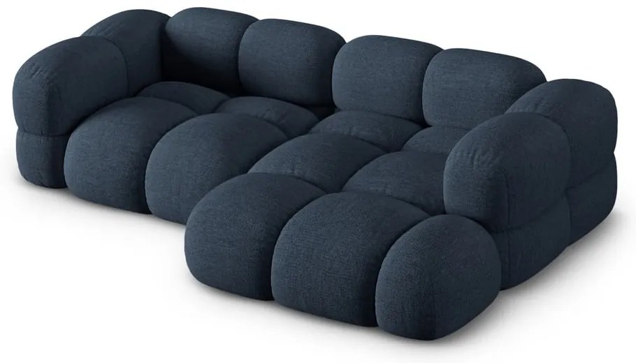 Sötétkék sarokkanapé (jobb oldali-heverő résszel) Loretto – Cosmopolitan Design