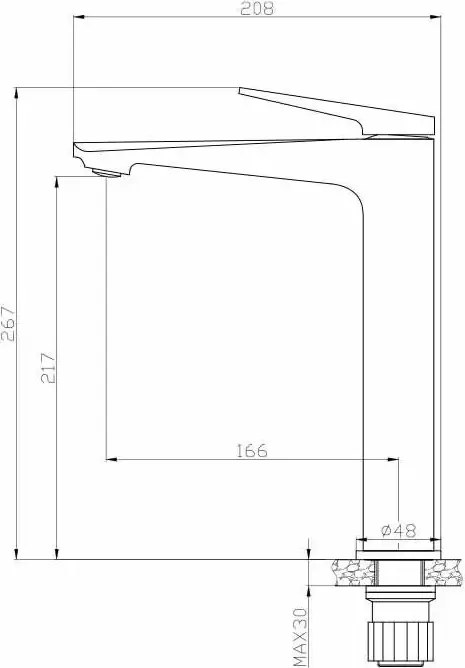 Caldo Freddo magasított mosdócsaptelep - GUNMETAL - fegyverszürke