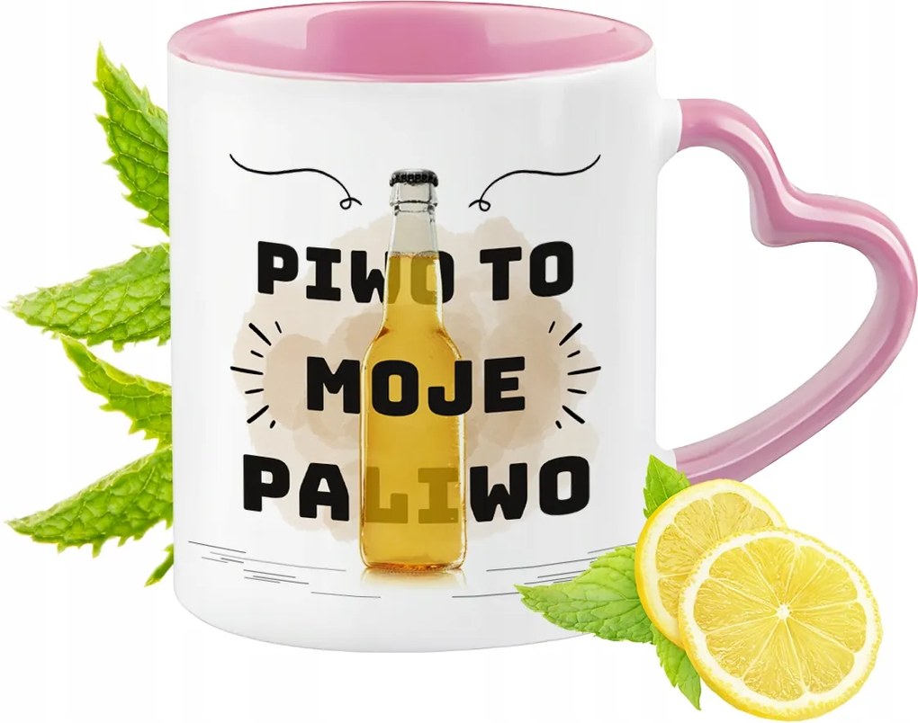 Vicces Rózsaszín Bögre Szív Alakú Füllel Ajándék