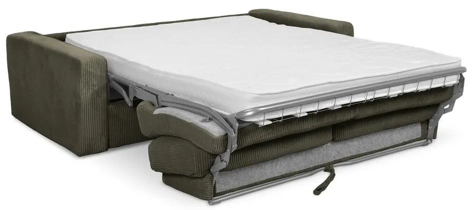 Khaki kordbársony kinyitható kanapé 195 cm Nona – Makamii