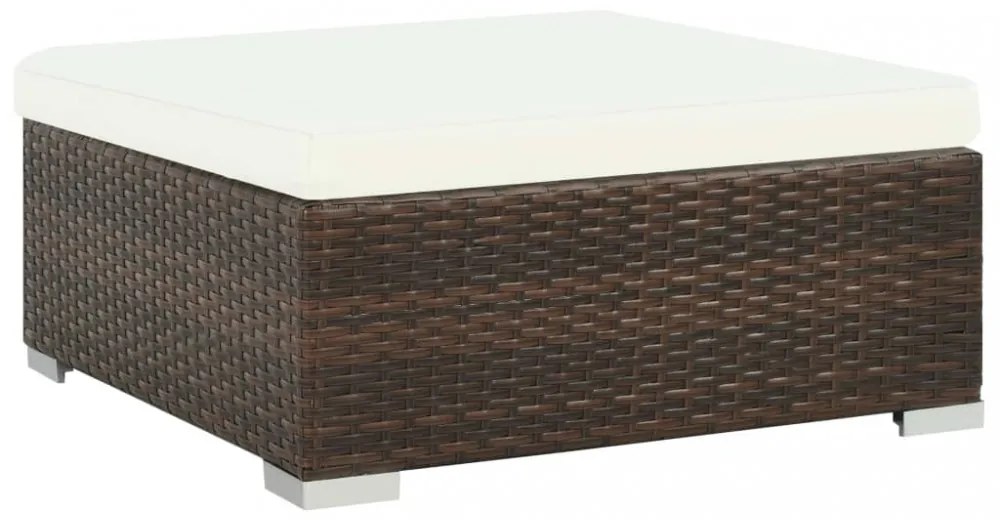 7-részes barna polyrattan kerti bútorszett párnákkal