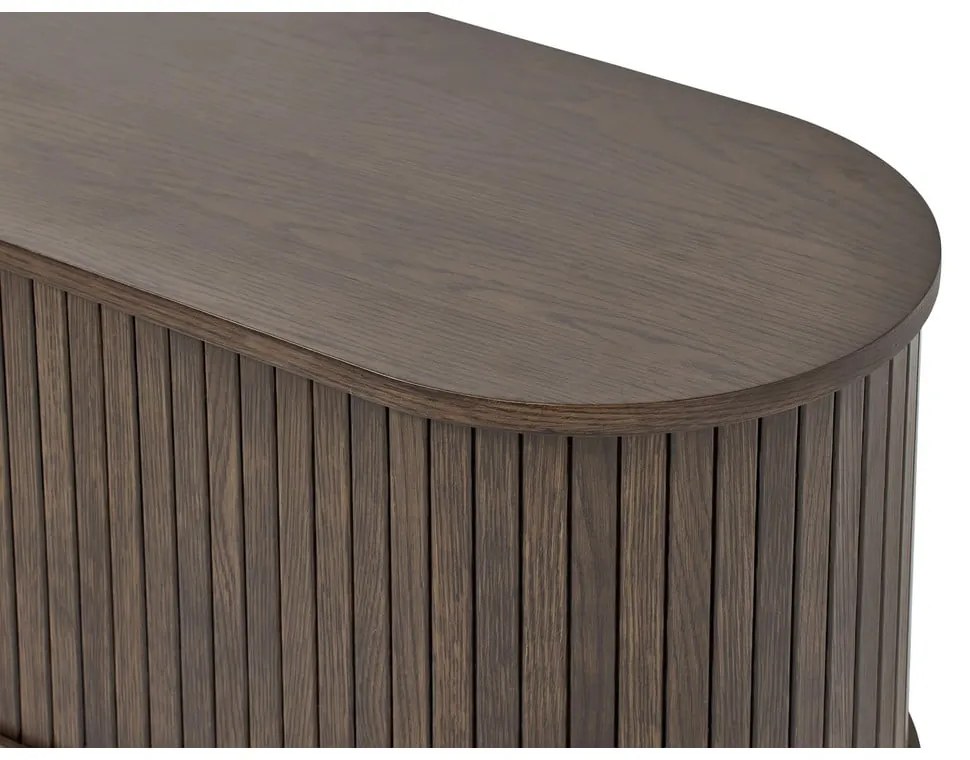 Barna TV-állvány tölgyfa dekorral 180x56x40 cm Meta – Unique Furniture