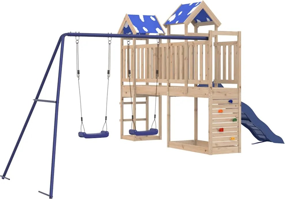 vidaXL tömör fenyőfa kültéri játszószett