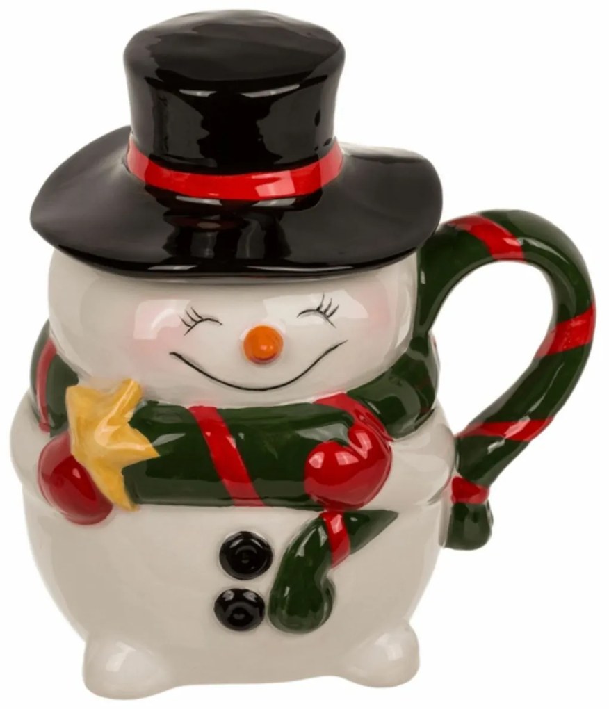 Happy Snowman bögre fedővel, 300 ml