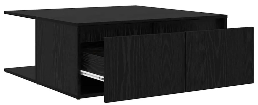 Dohányzóasztal with Drawer Musta tammi 80 x 80 x 31 cm Faanyag