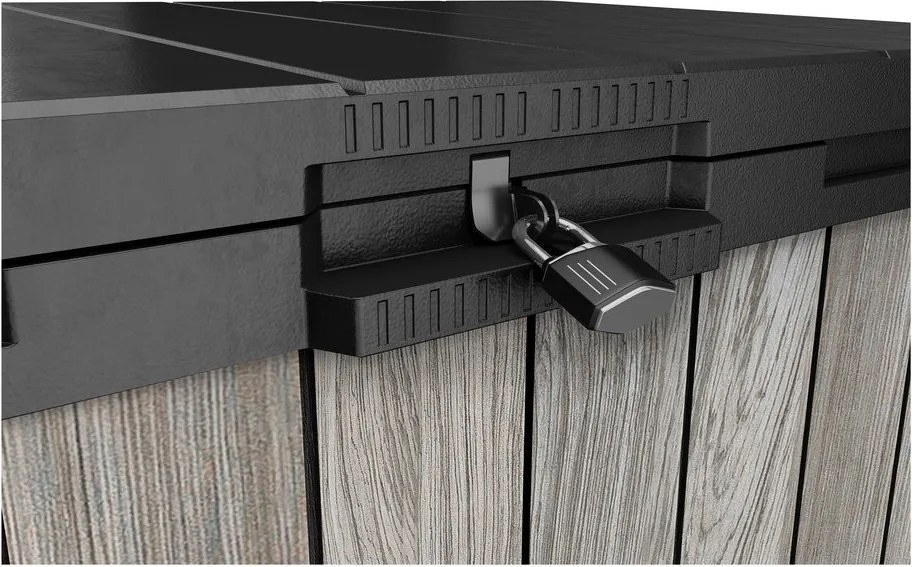 Szürke műanyag kerti tárolódoboz Deco – Keter