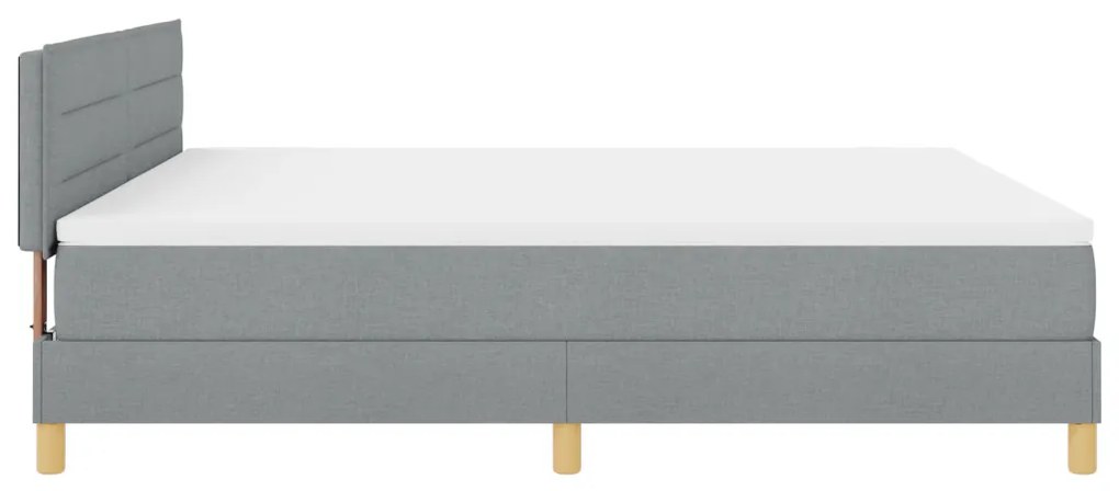 Box Spring Ágy matraccal és LED lámpával Világosszürke 180x200 cm Szövet