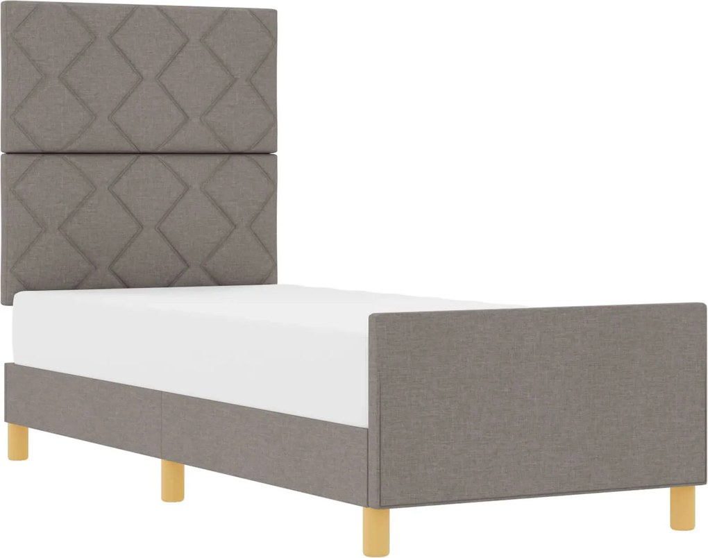 vidaXL Ágykeret fejtámlával Tópszínű 80 x 200 cm szövet