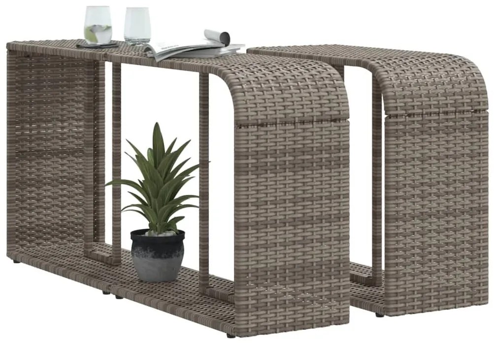 2 db szürke polyrattan tárolópolc