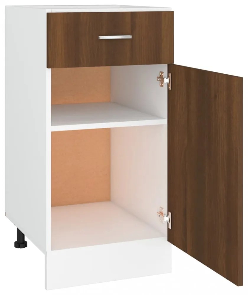 “Lyon” barna tölgyszínű szerelt fa fiókos alsószekrény