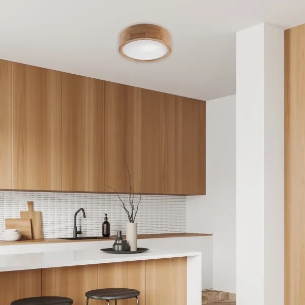 Brilagi - LED RGBW fényerőszabályozható mennyezeti lámpa CARVALHO 1xE27/9W/230V Wi-Fi tölgy átm. 27,5