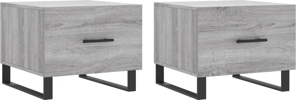 vidaXL 2 db szürke sonoma szerelt fa dohányzóasztal 50 x 50 x 40 cm