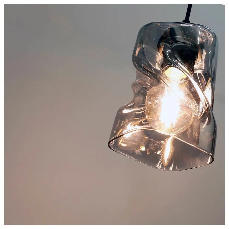 Fekete függőlámpa üveg búrával ø 10 cm Felis – Candellux Lighting