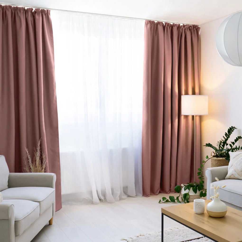Goldea sötétítő függöny blackout - korálszínű 270x240 cm