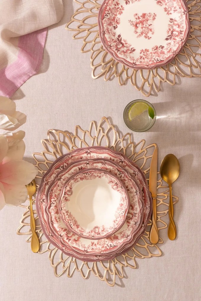 24 részes porcelán étkészlet bordó