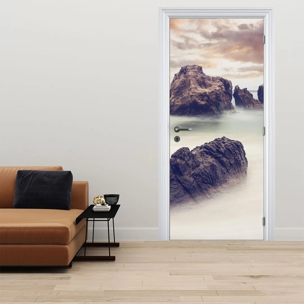 Fotótapéta ajtóra - Sziklák a ködben (95x205cm)