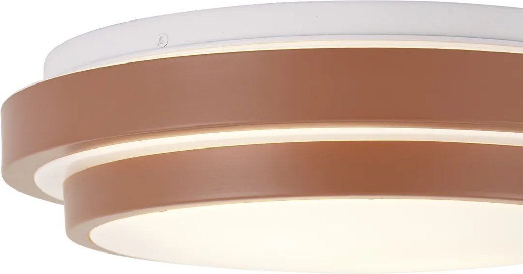 Modern mennyezeti lámpa sienna fehérrel 34 cm 2 fényforrású IP44 - Walden
