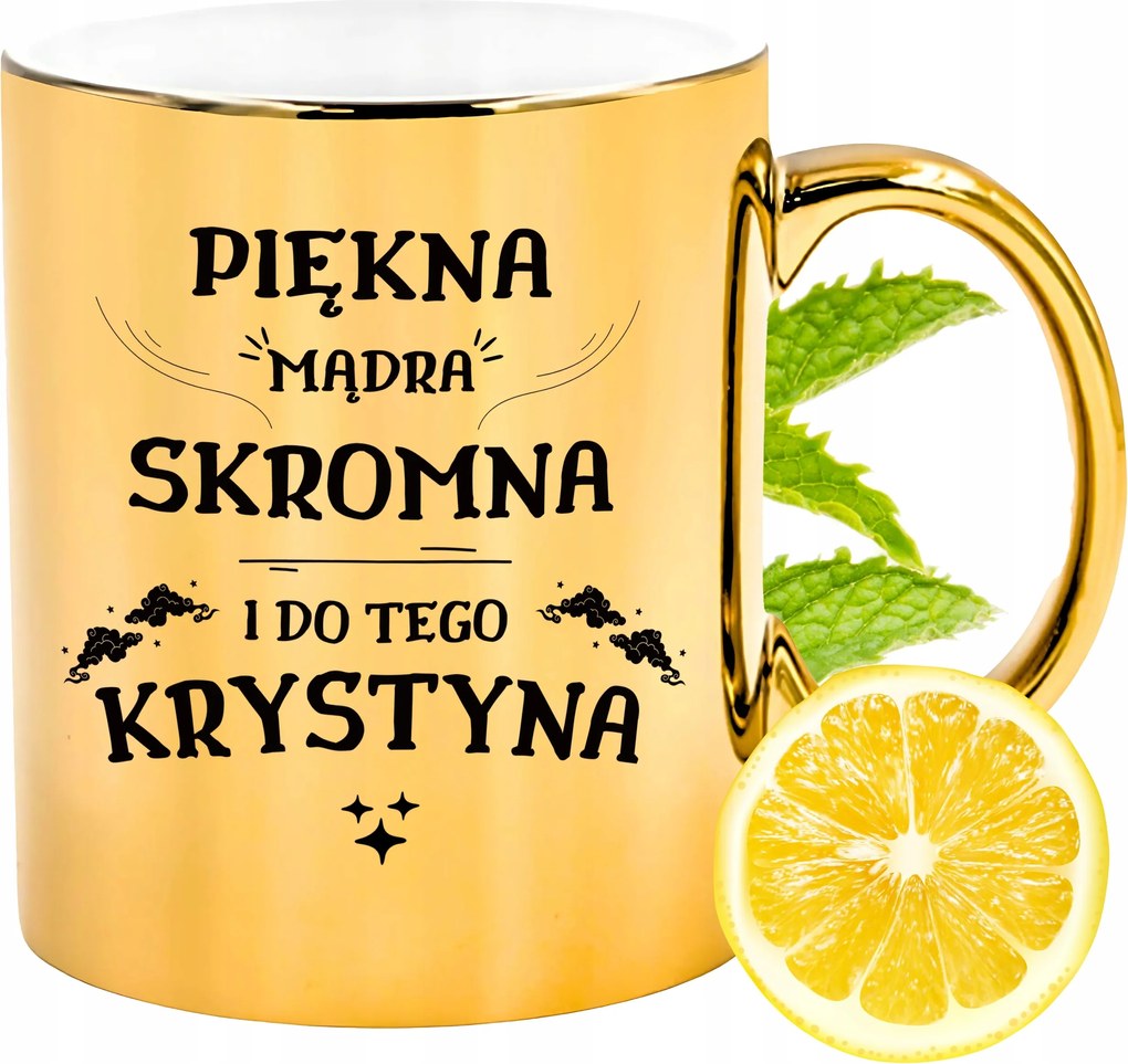 Prémium Arany Csillogó Bögre Krisztina Ajándék Nyomtatott Fotóval