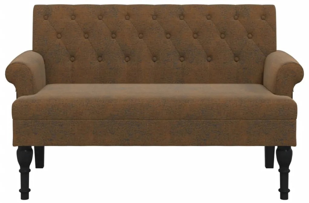 barna műbőr pad háttámlával 120x62x75,5 cm