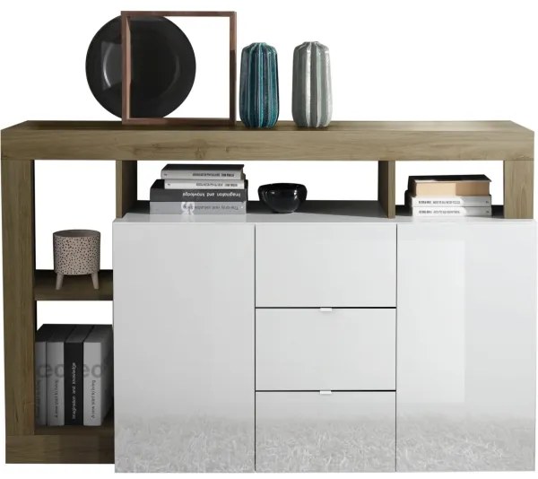 Komód LENOR fehér/barna