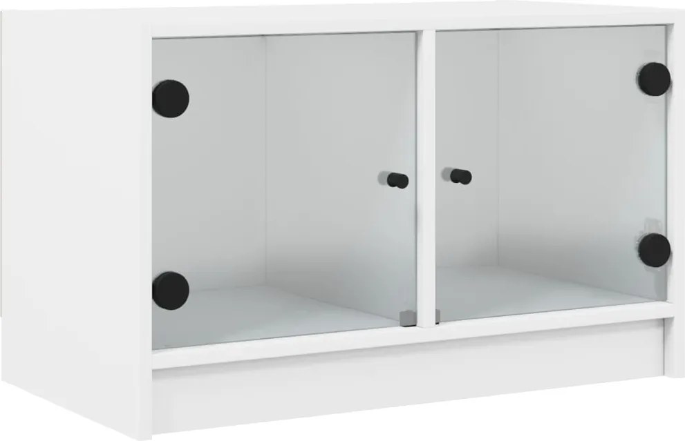 vidaXL fehér TV-szekrény üvegajtókkal 68x37x42 cm