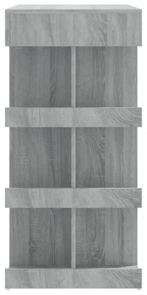 szürke-sonoma színű bárasztal tárolópolccal 100 x 50 x 101,5 cm