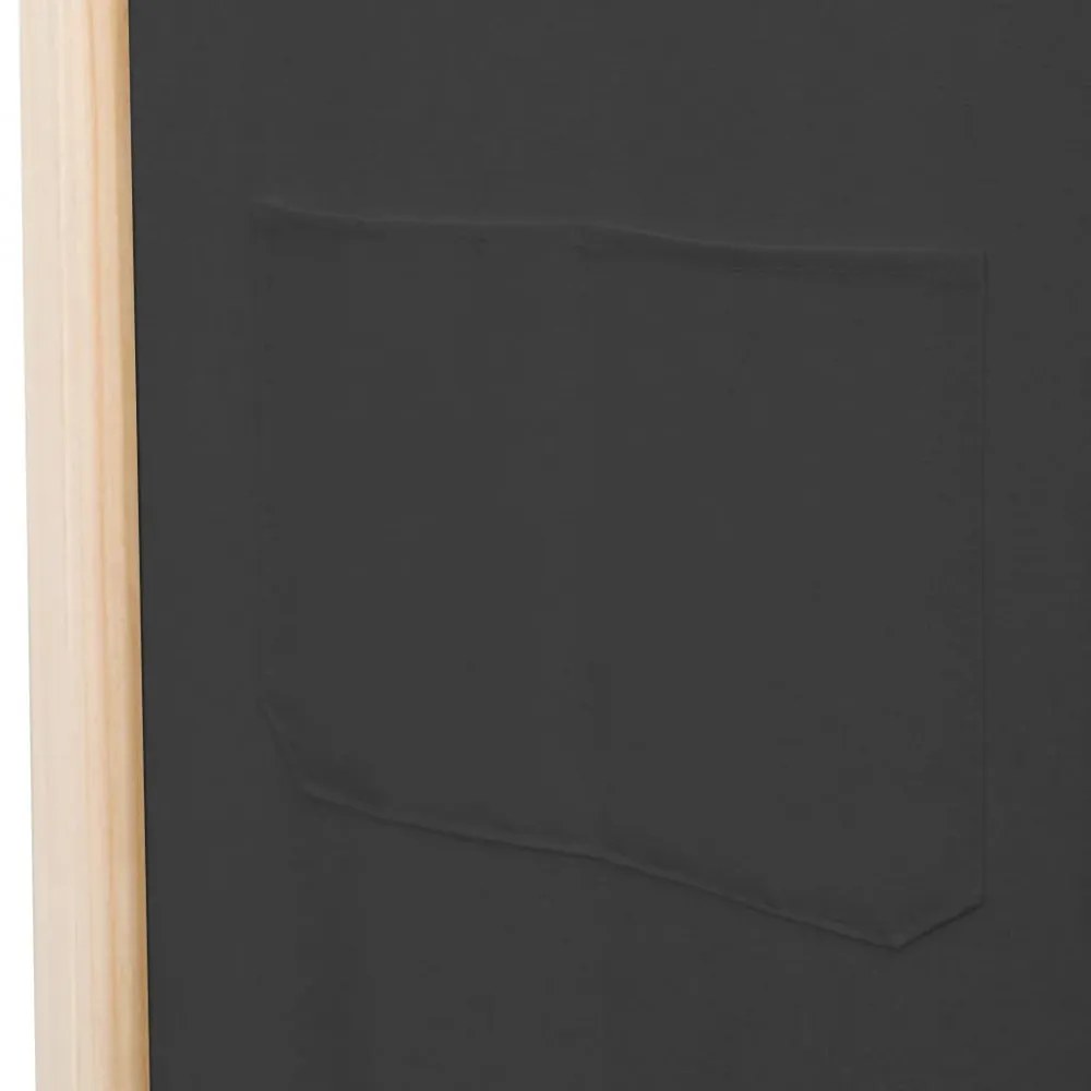 szürke 5-paneles szövetparaván 200 x 170 x 4 cm