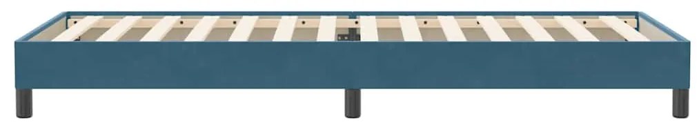 vidaXL sötétkék bársony rugós ágy matrac nélkül 80x220 cm