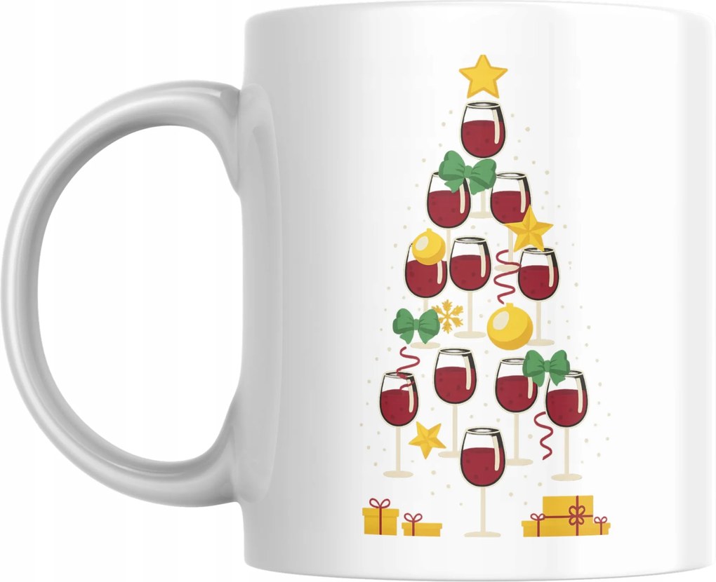 Bögre Karácsonyra Ajándék Karácsony Mikulás Karácsonyfa Bor