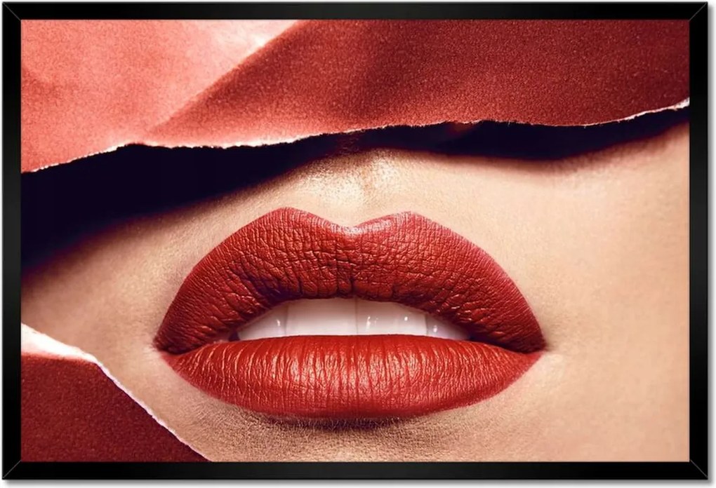 Poszter keretben 60x40 Női ajkak Ajkak