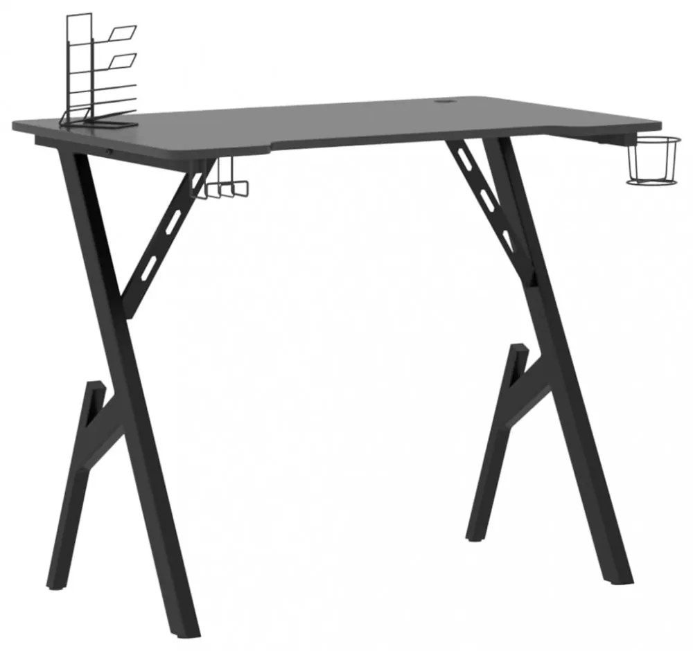 fekete Y-lábú gamer asztal 90 x 60 x 75 cm